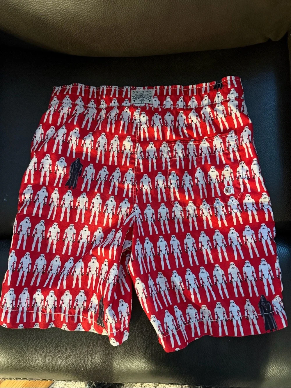 GAP Red Swim Shorts with White Stormtrooper Print